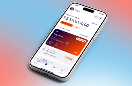 Aplicativo da Rico exibindo saldo em conta digital no celular
